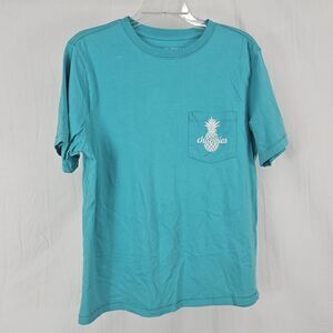 CHUBBIES The Weekend Has Arrived Men Medium Green Preppy Graphic T-Shirt EUC